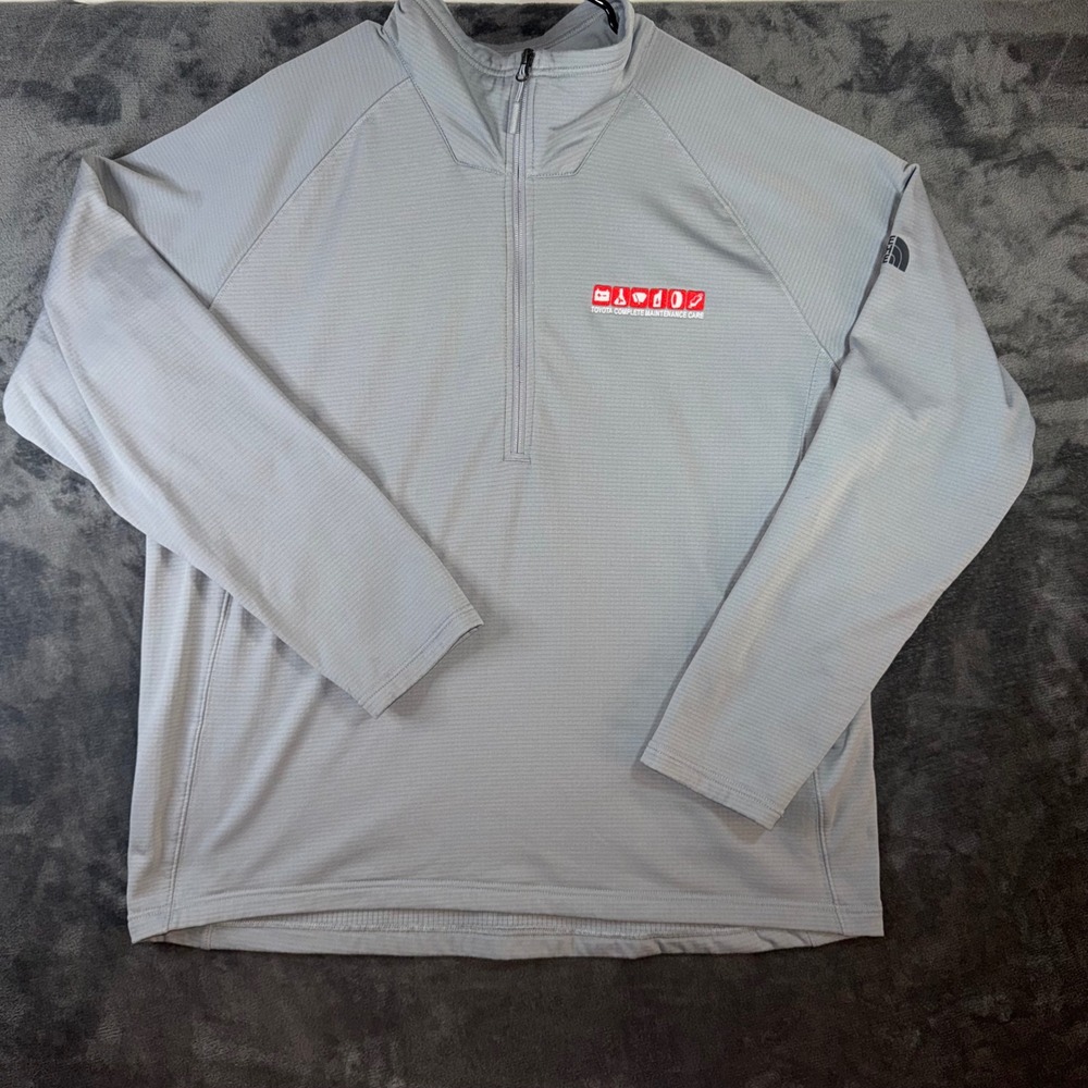 Mens XXL The North Face 1/4 Zip Pullover Grey Excellent Toyota Maintenance Care